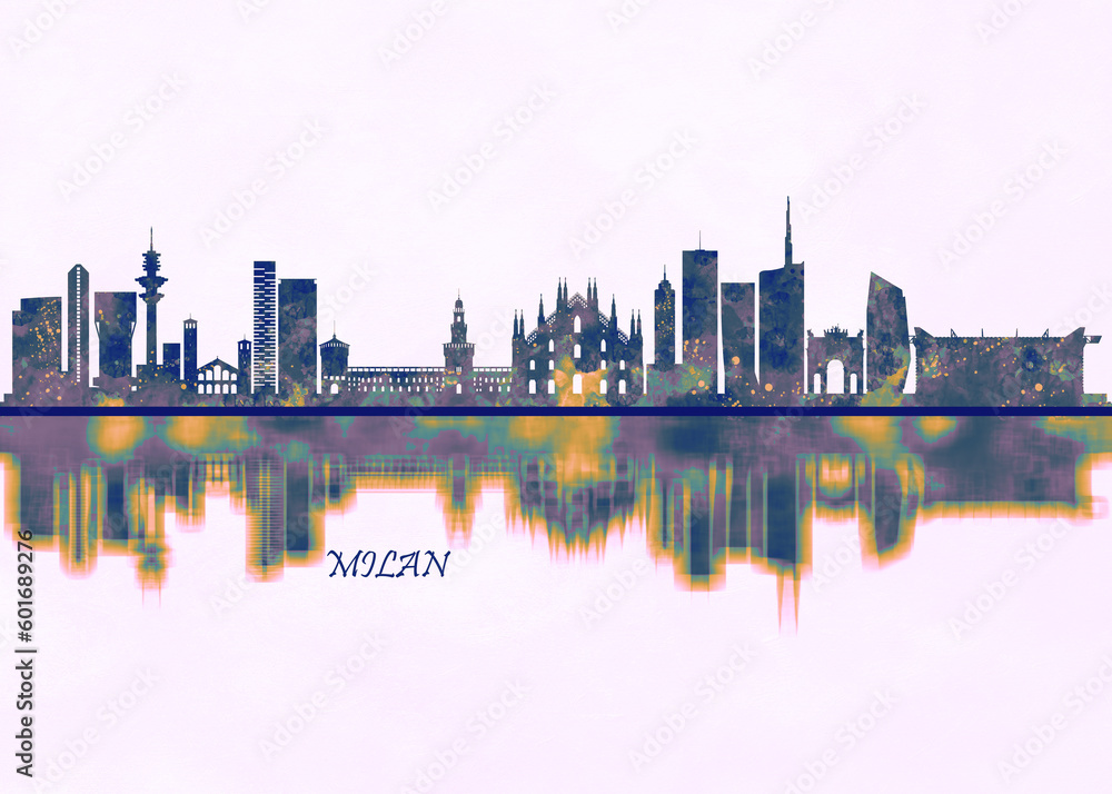 Milan Italy. Cityscape Skyscraper Buildings Landscape City Background Modern Art Architecture Downtown Abstract Landmarks Travel Business Building View Corporate