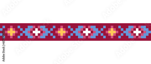 Ukrainian folk, ethnic colorful border pattern, ornament