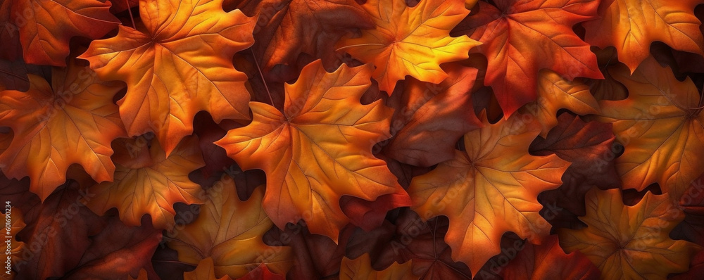 autumn leaves background with orange and yellow leaves. Generative Ai autumn leaves background with orange and yellow leaves. Generative Ai