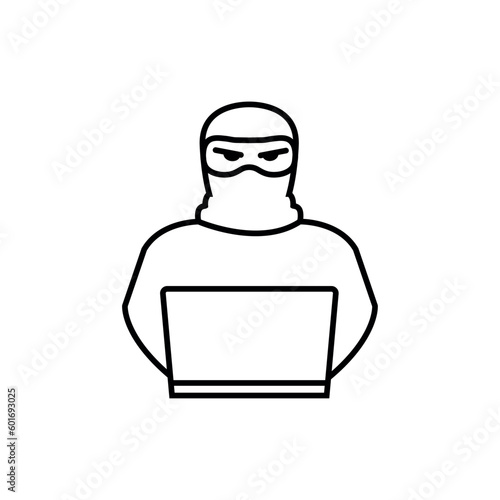 Thief line icon, hacker, intruders logo vector