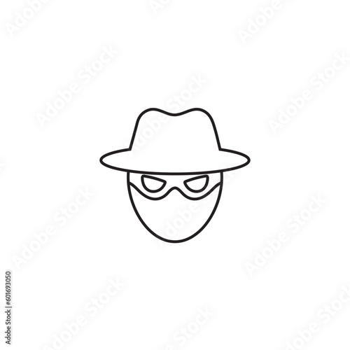Thief line icon, hacker, intruders logo vector