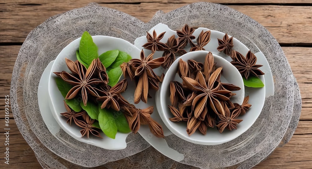 Anise in a beautiful bowl. ai generation Anise in a beautiful bowl. ai generation