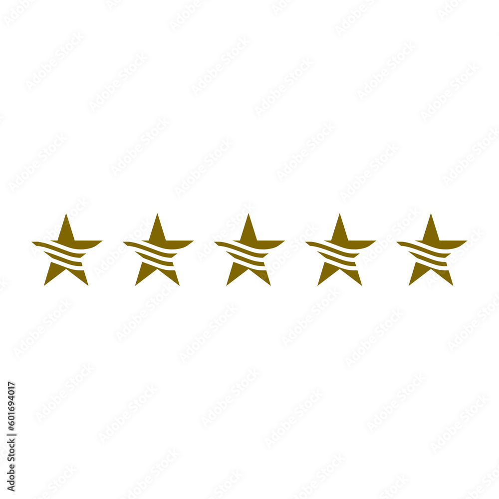 Fototapeta premium Five star review on transparent background