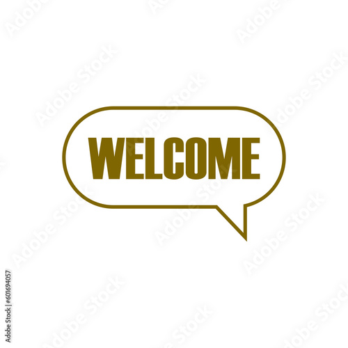 Welcome word icon isolated on transparent background