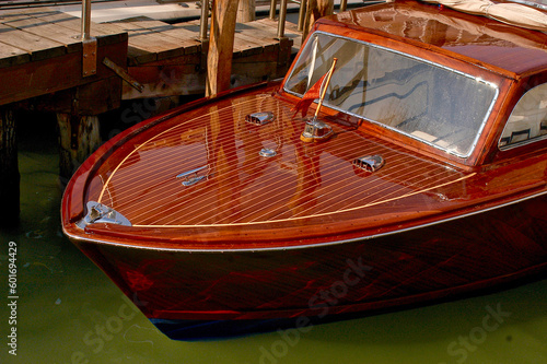 vintage old wooden boat photo