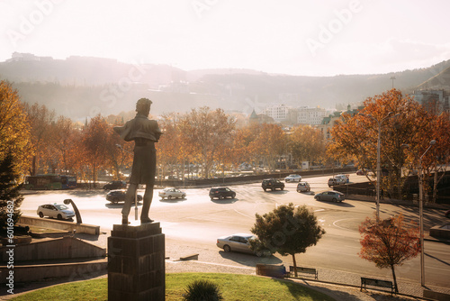 Monument to poet Nikoloz Baratashvili in Tbilisi, Georgia. High quality photo