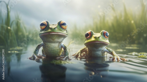 frog in the pond