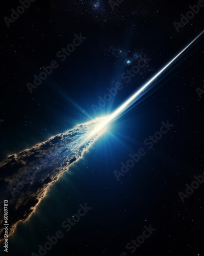 planet with sun and stars