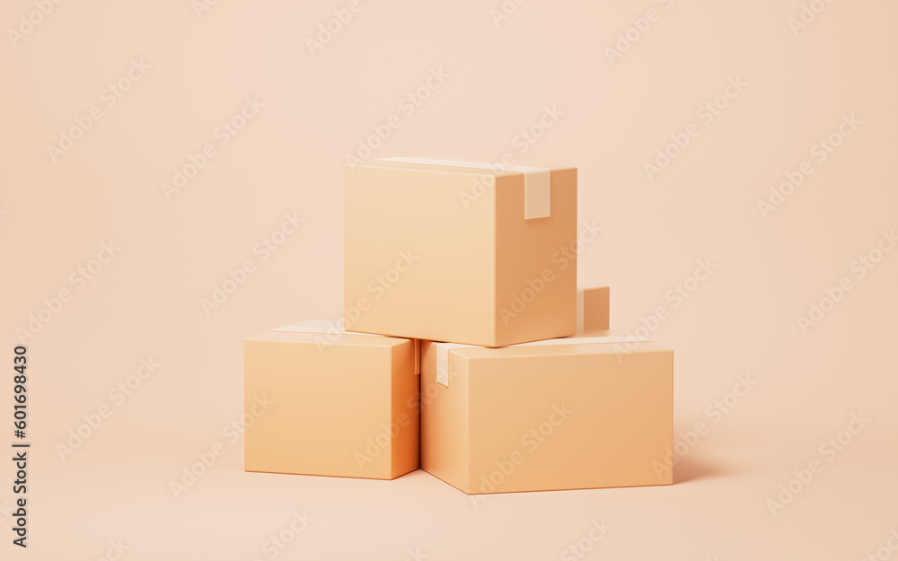 Paper box with logistics and storage concept, 3d rendering. Paper box with logistics and storage concept, 3d rendering.