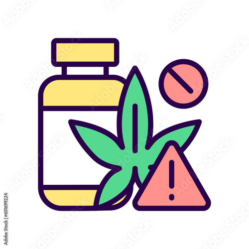 Drug smuggling RGB color icon. Illegal dope trafficking. Black market. Illicit distribution. Isolated vector illustration. Simple filled line drawing. Editable stroke. Pixel perfect. Arial font used
