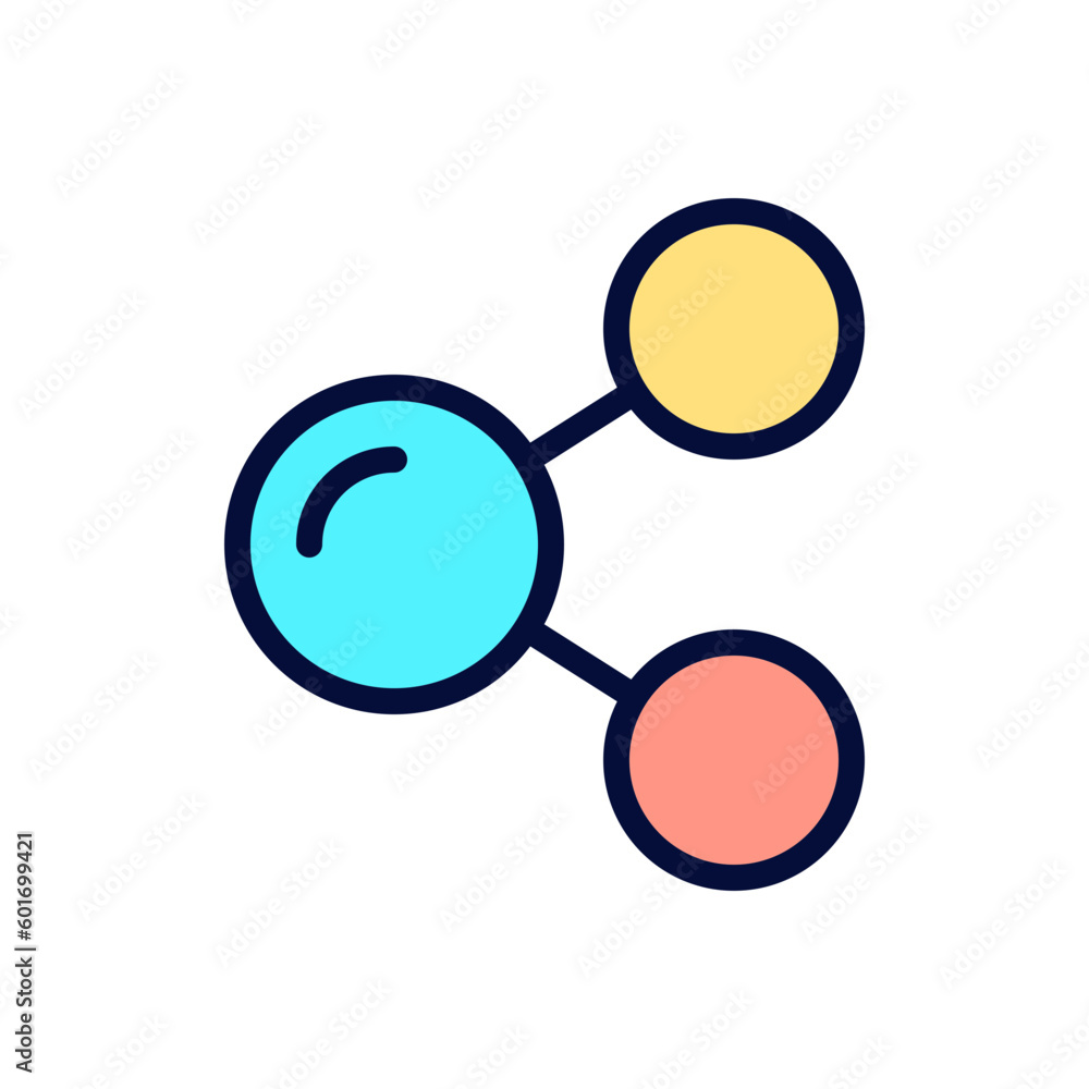 Social media sharing pixel perfect RGB color icon. Marketing strategy and promotion. Online store. Isolated vector illustration. Simple filled line drawing. Editable stroke. Arial font used Social media sharing pixel perfect RGB color icon. Marketing strategy and promotion. Online store. Isolated vector illustration. Simple filled line drawing. Editable stroke. Arial font used