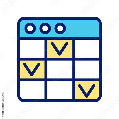 Task management software pixel perfect RGB color icon. Project monitoring on dashboard. Event deadlines. Isolated vector illustration. Simple filled line drawing. Editable stroke. Arial font used