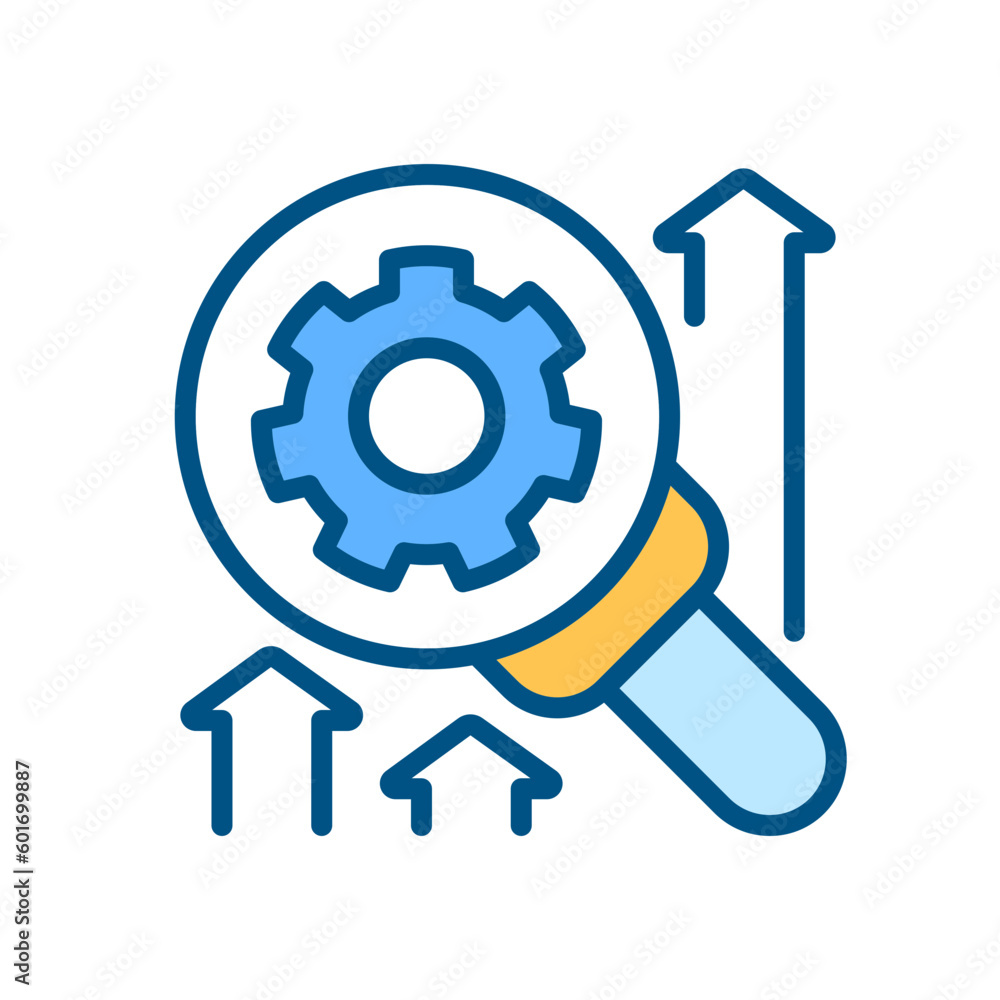 Research and development pixel perfect RGB color icon. Business improvement. Performance management. Isolated vector illustration. Simple filled line drawing. Editable stroke. Arial font used Research and development pixel perfect RGB color icon. Business improvement. Performance management. Isolated vector illustration. Simple filled line drawing. Editable stroke. Arial font used