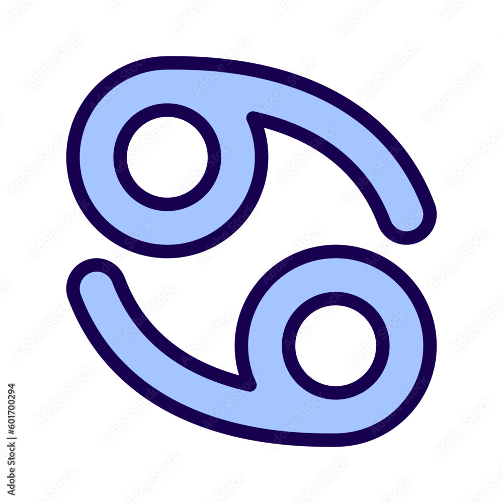 Cancer pixel perfect RGB color icon. Water zodiac sign crab. Horoscope element. Astrological personality. Isolated vector illustration. Simple filled line drawing. Editable stroke. Arial font used Cancer pixel perfect RGB color icon. Water zodiac sign crab. Horoscope element. Astrological personality. Isolated vector illustration. Simple filled line drawing. Editable stroke. Arial font used