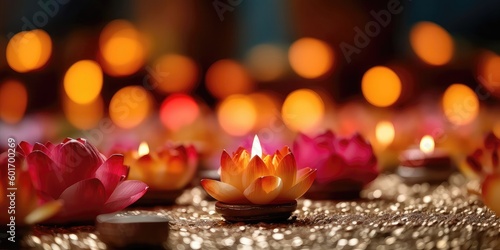 vesak day pink lotus flower   budha purnima  with generative ai