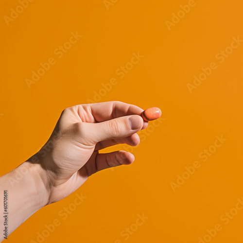 Hand with pills. Generative AI.