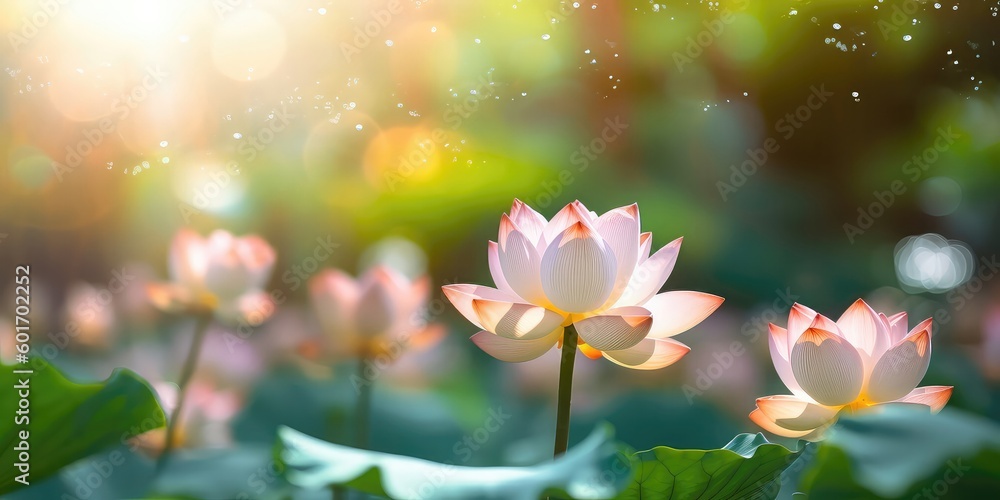 vesak day pink lotus flower with generative ai