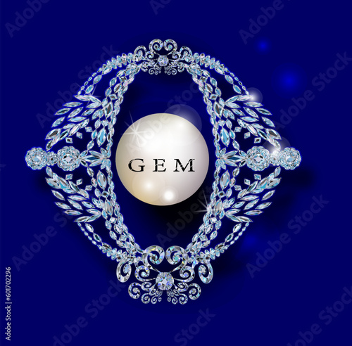 Diamond background gemstone realistic vector illustration