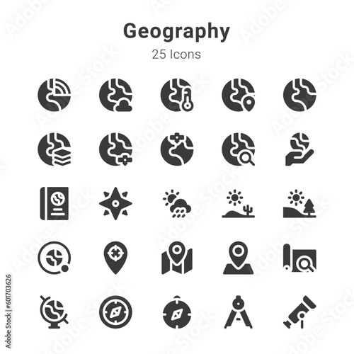Fotografia Geography icons collection
