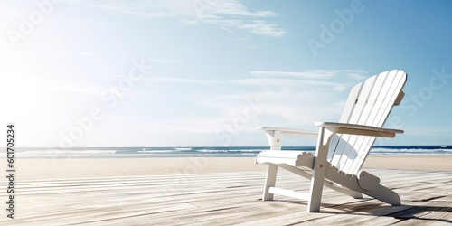 sunscreen  beach chair  sunglasses on the wooden table   with generative ai