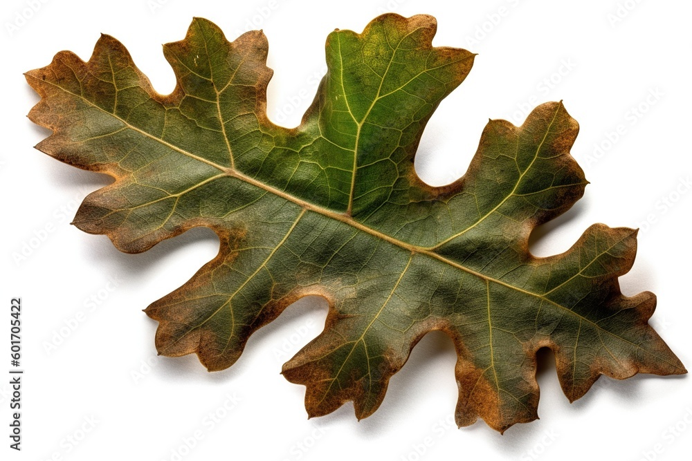 Fototapeta premium oak leaf on a white background