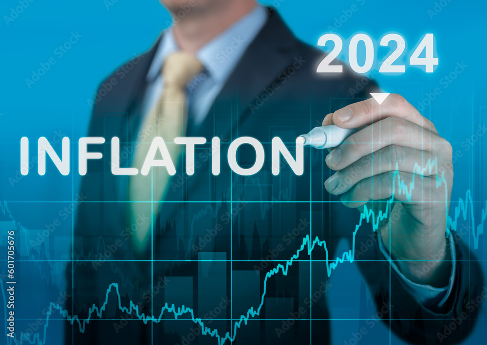 Inflation 2024. tax, cash flow and another financial concept. focused