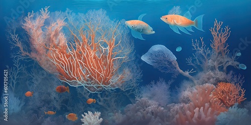 Diverse underwater world of the ocean.