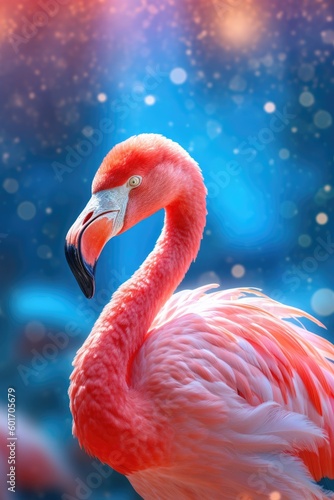 Pink Flamingo in the wild. Generative AI