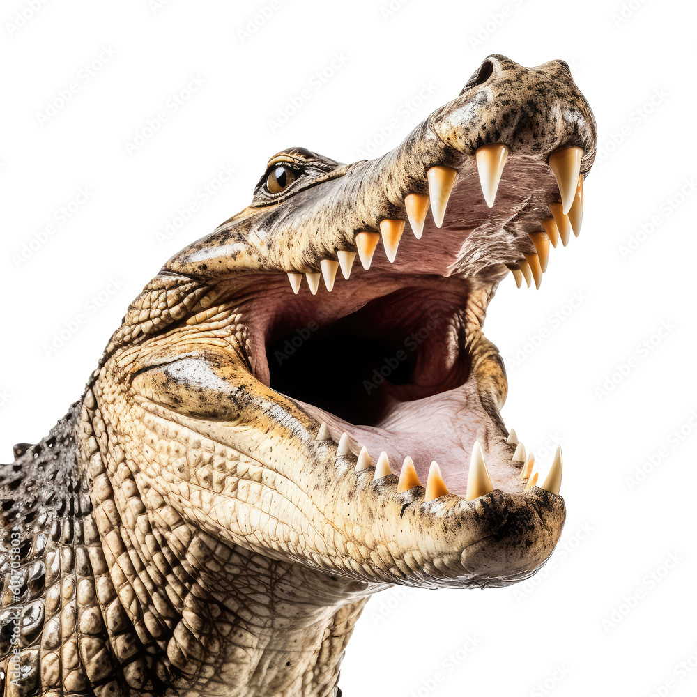 Obraz premium crocodile open mouth isolated on white