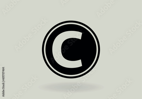 copyright icon isolated sign symbol vector illustration