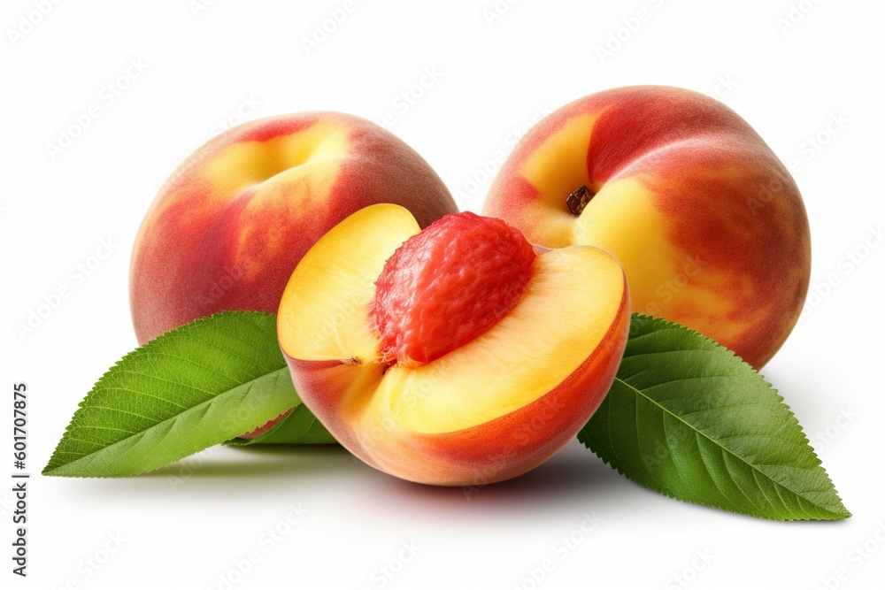 peaches isolated on white peaches isolated on white