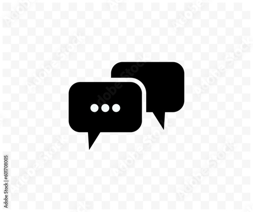 Chat message icon design on transparent background. Online communication, Conversation, SMS, Notification, Group Chat. Chatting icon vector design and illustration. 