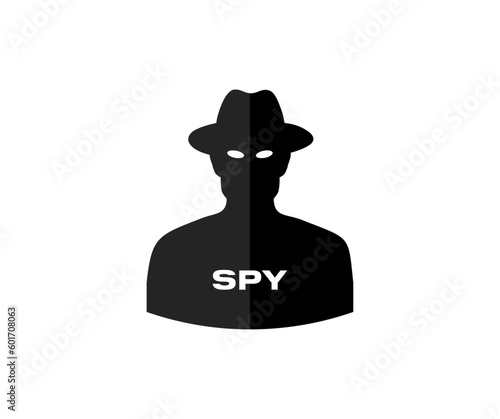 Spy icon vector or incognito icon. Computer hacker Avatar concept, Internet spy, Cracker Agent, Detective with hat vector design and illustration.

