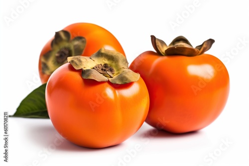 persimmon fruit on white background