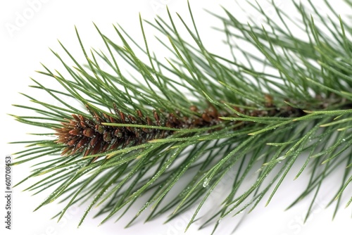 pine branch on white background