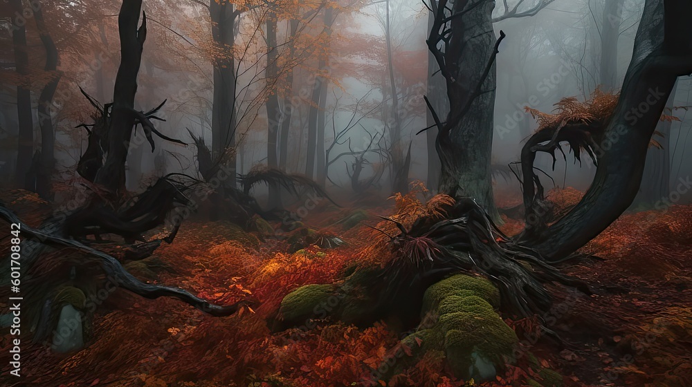 Mystical Whispers: The Enigmatic Realm of Twisted Trees and Autumn Magic 2. Generative AI