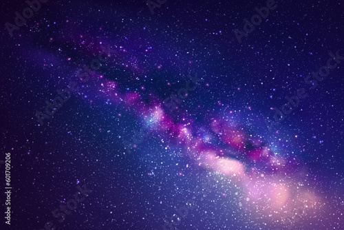 Milky Way, stars and nebula. Night starry sky. Space vector background