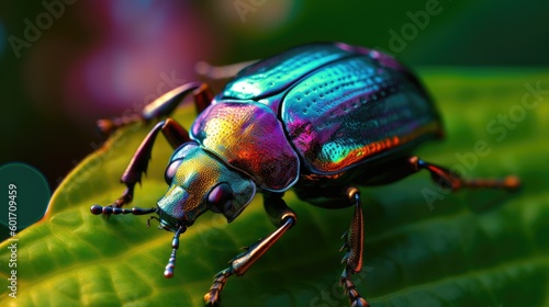 Dogbane Leaf Beetle in the wild. Generative AI