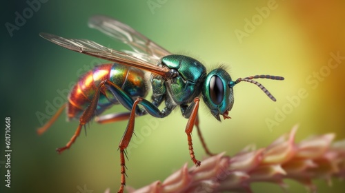 Cuckoo wasp in the wild. Generative AI