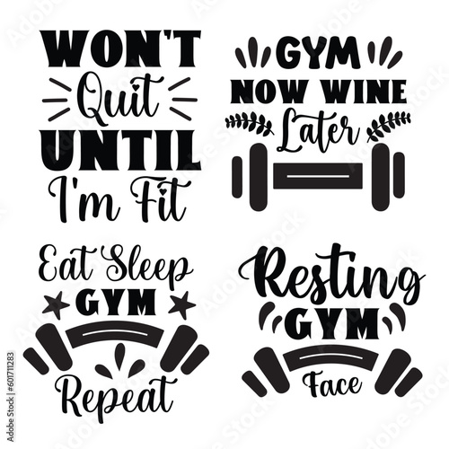 Gym T shirt design bundle, Gym quote bundle, set of Workout t shirt design.