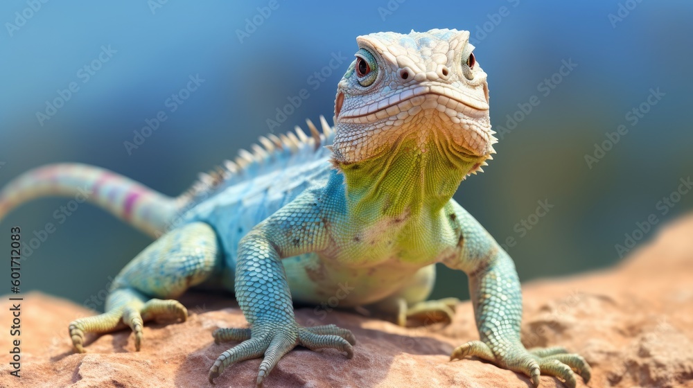 Fototapeta premium Common collared lizard in the wild. Generative AI