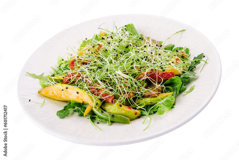 salad from grilled vegetables - zucchini, green beans, onion and pepper salad from grilled vegetables - zucchini, green beans, onion and pepper