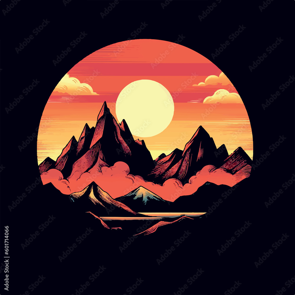 illustration of minimalist mountain design illustration of minimalist mountain design