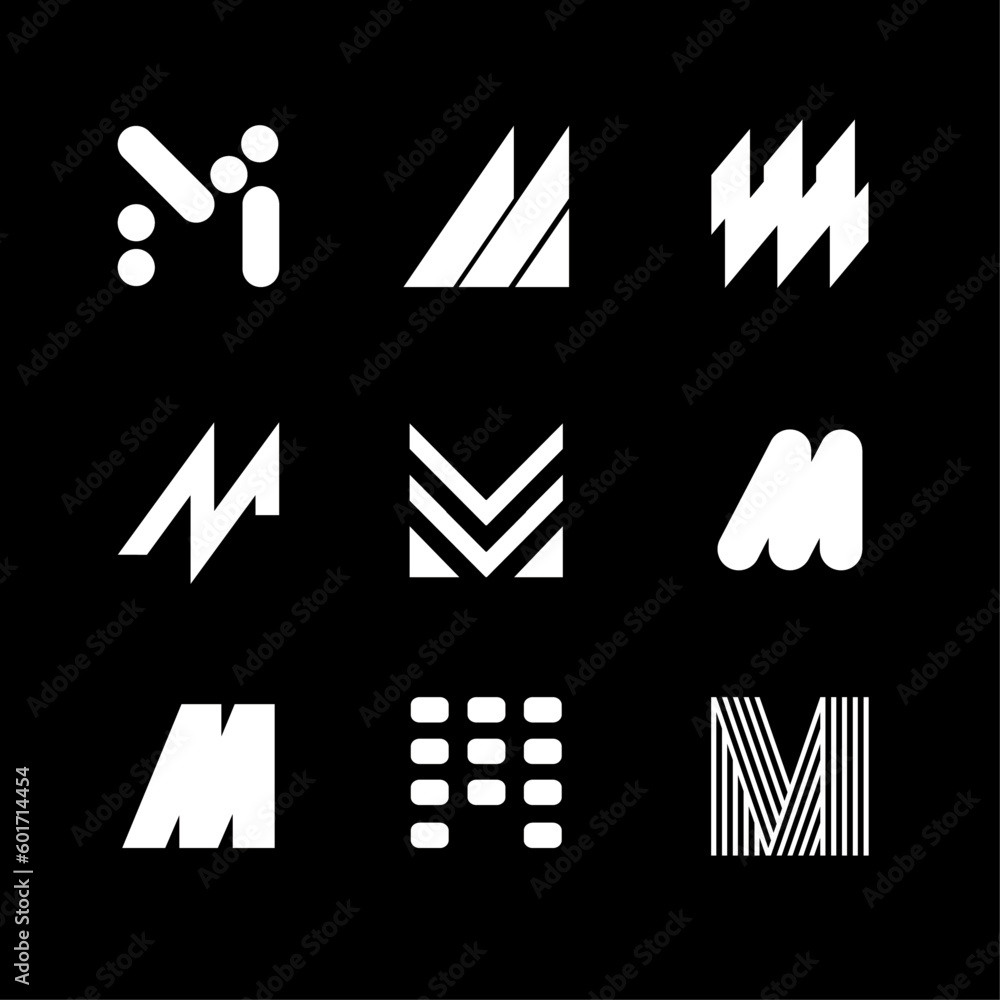 Letter M Logo Symbol Icon Set