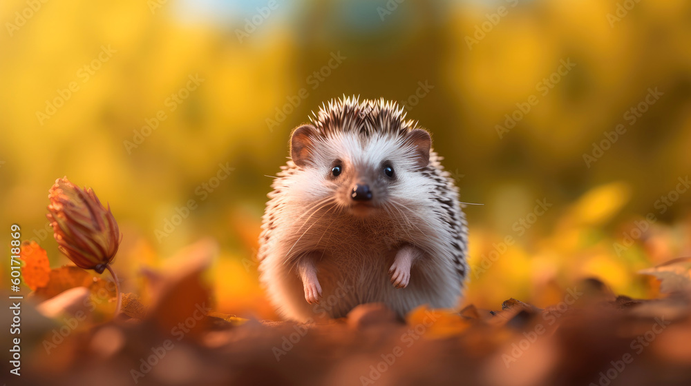 White bellied Hedgehog. Generative AI White bellied Hedgehog. Generative AI
