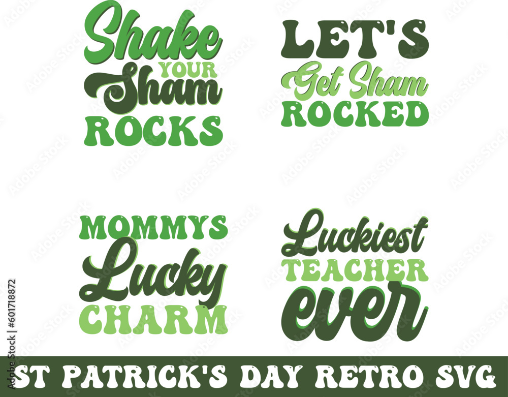 Fototapeta premium St Patrick's Day retro svg bundle