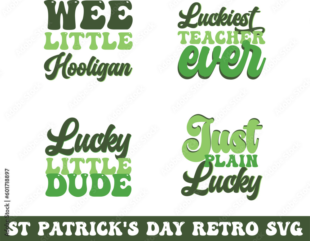 Fototapeta premium St Patrick's Day retro svg bundle