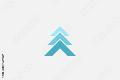 Illustration vector graphic of three triangle geometric. Pine or arrow. Good for logo