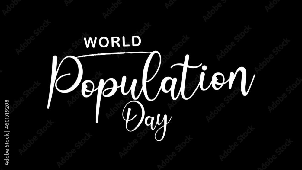 world population day handwritten animated text. 4k video greeting card. gift card. world population day handwritten animated text. 4k video greeting card. gift card.