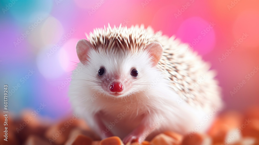 White bellied Hedgehog. Generative AI White bellied Hedgehog. Generative AI